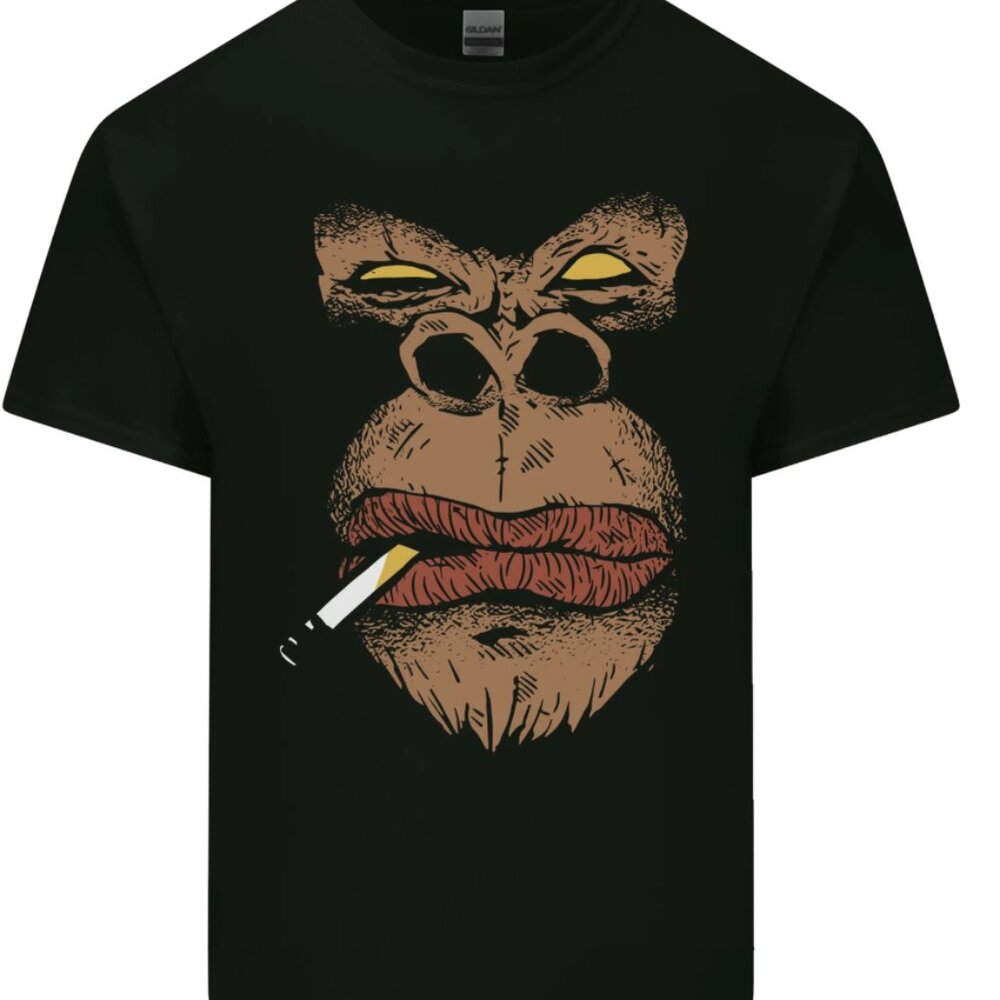Smoking Gorilla Cotton T-Shirt